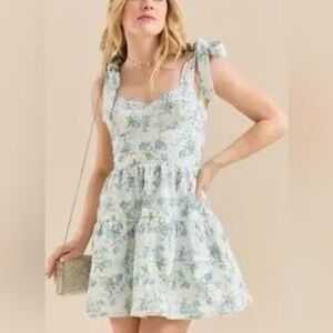 NWT Women’s Altard State Sara Floral Blue White Fairycore Feminine Party Dress M